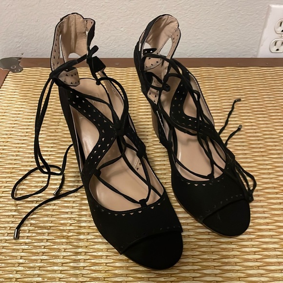 Kaari Blue Shoes - Black Kaari Blue lace up heels